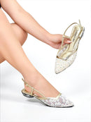 BALETA ZARZI - FEDERICA DORADO X MALLA GIRASOLES - TACON 1.5- BALETA- CALZADO CACHATINA