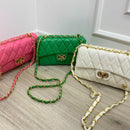 BOLSO CACHATINA - RIVER BAG - CUERO VERDE LOZZA