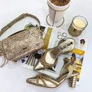 BOLSO CACHATINA - CELESTA BAG - CUERO DEJAVU DORADO