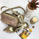 BOLSO CACHATINA - CELESTA BAG - CUERO DEJAVU DORADO