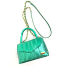 BOLSO CACHATINA - CITY BAG - CUERO VERDE METALIZADO