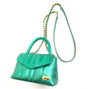 BOLSO CACHATINA - CITY BAG - CUERO VERDE METALIZADO