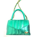 BOLSO CACHATINA - CITY BAG - CUERO VERDE METALIZADO