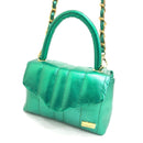 BOLSO CACHATINA - CITY BAG - CUERO VERDE METALIZADO