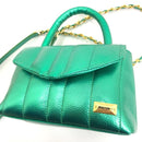 BOLSO CACHATINA - CITY BAG - CUERO VERDE METALIZADO