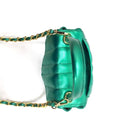 BOLSO CACHATINA - CITY BAG - CUERO VERDE METALIZADO