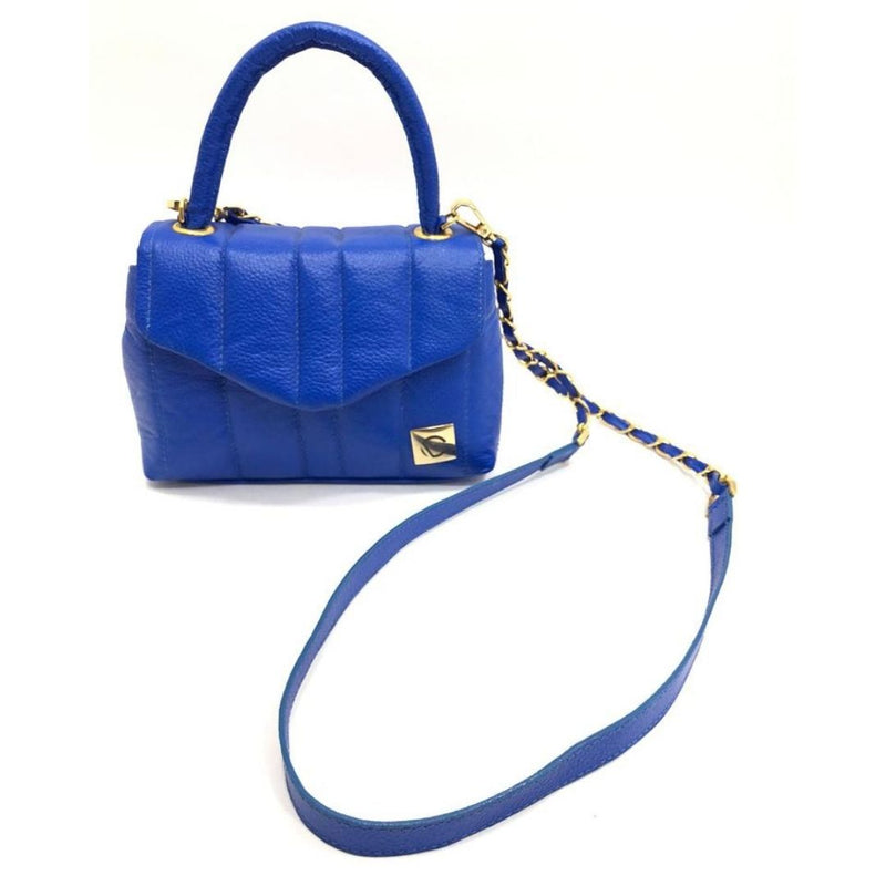 BOLSO CACHATINA - CITY BAG - CUERO AZUL PRINCESA