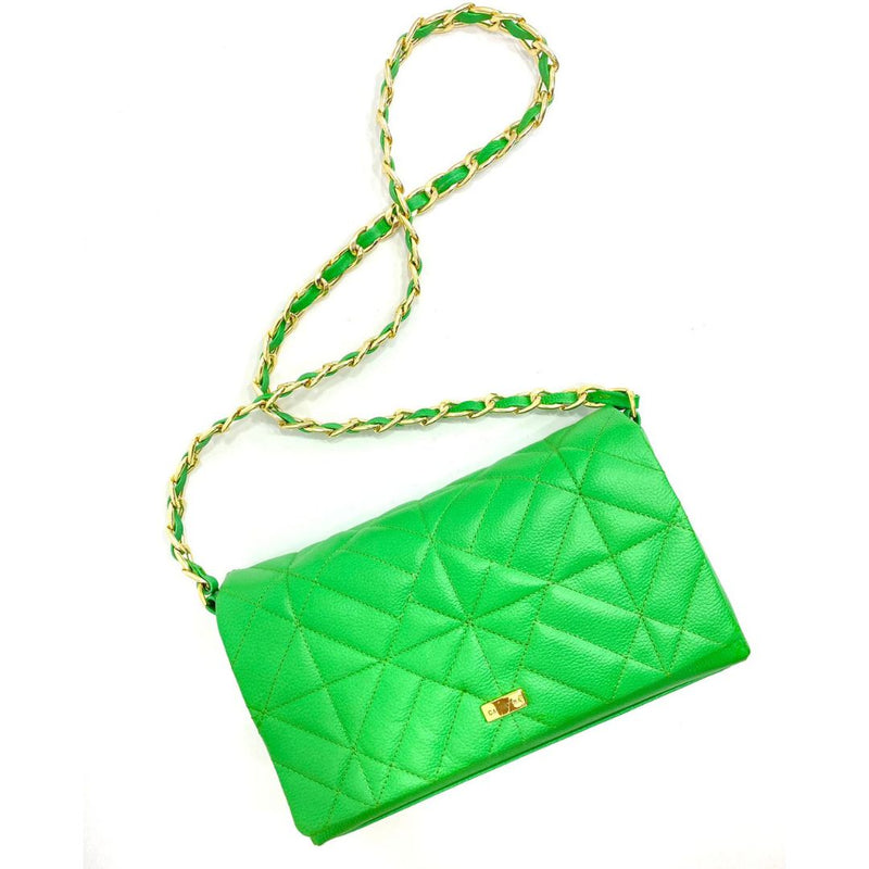 BOLSO CACHATINA - KLOE BAG - CUERO VERDE  LOZZA