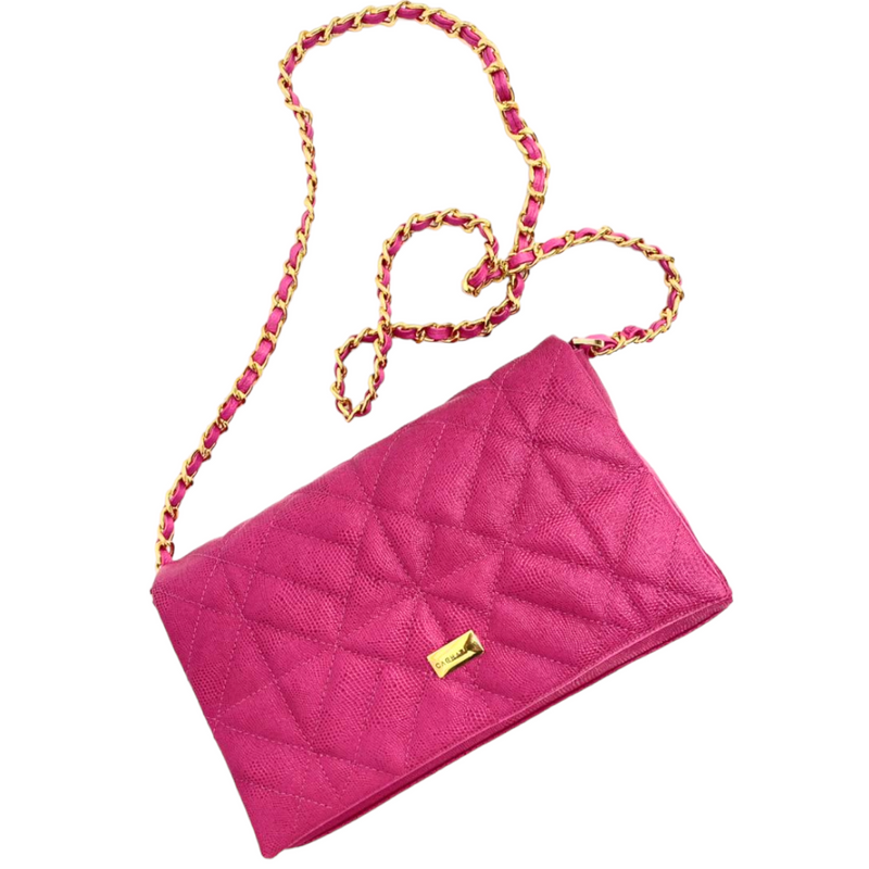 BOLSO CACHATINA - KLOE BAG - CUERO FUCSIA