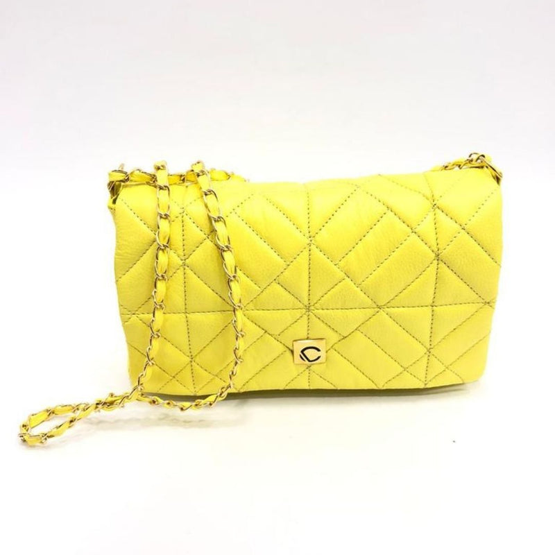 BOLSO CACHATINA - KLOE BAG - CUERO AMARILLO