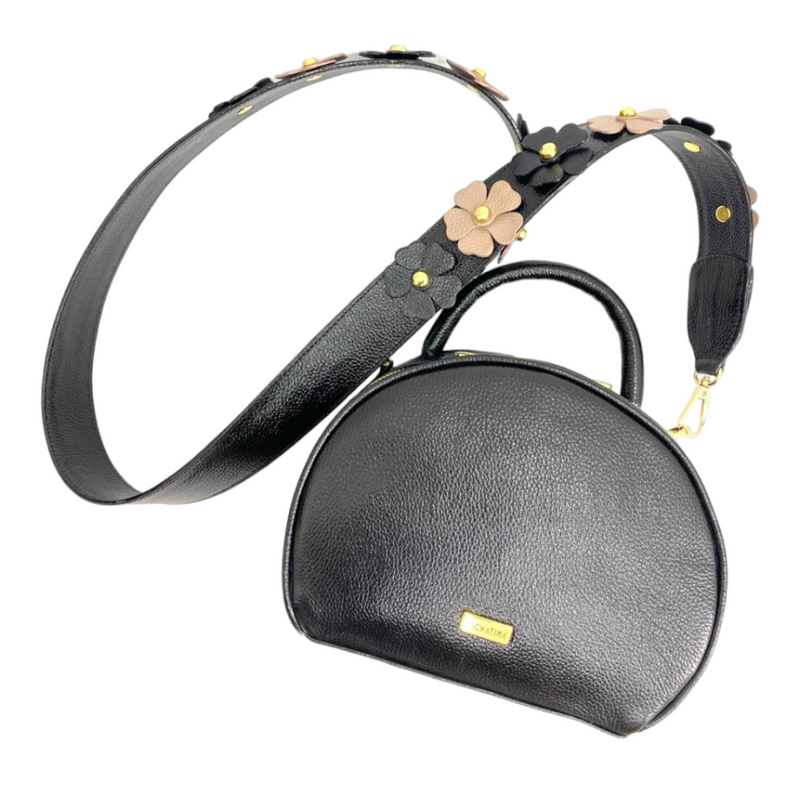 BOLSO CACHATINA - NORI BAG - CUERO NEGRO