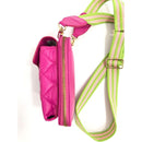 BOLSO CACHATINA - TRIXIE BAG - CUERO FUCSIA (RIATA VERDE X TAUPE)