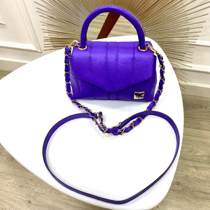 BOLSO CACHATINA - CITY BAG - CUERO AZUL BIGARA