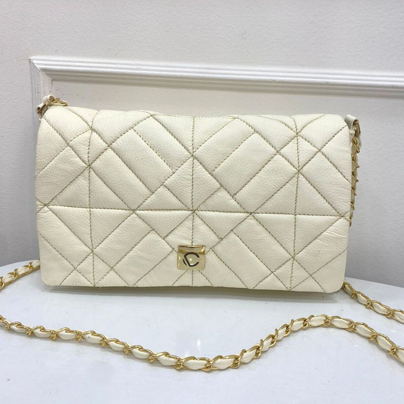 BOLSO CACHATINA - KLOE BAG - CUERO TALCO