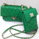 BOLSO CACHATINA - RIVER BAG - CUERO VERDE LOZZA