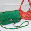 BOLSO CACHATINA - RIVER BAG - CUERO VERDE LOZZA