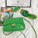 BOLSO CACHATINA - RIVER BAG - CUERO VERDE LOZZA