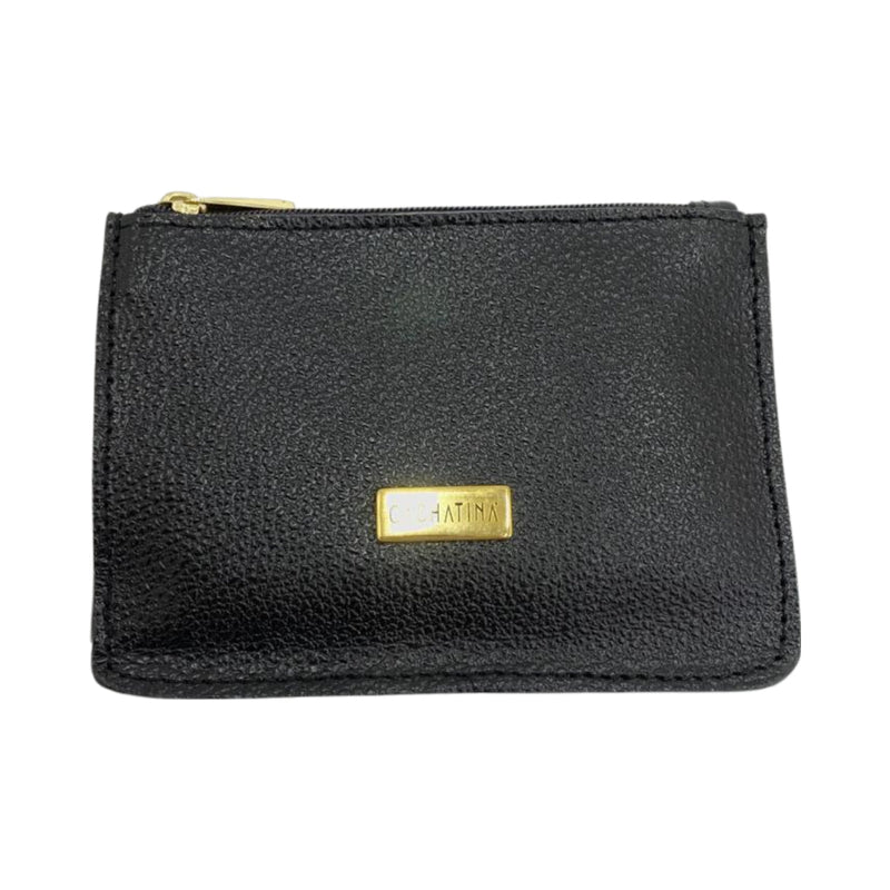 PORTA TARJETA CACHATINA - EGO - CUERO NEGRO