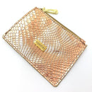 PORTA TARJETA CACHATINA - EGO - CUERO SNAKE ORO ROSA