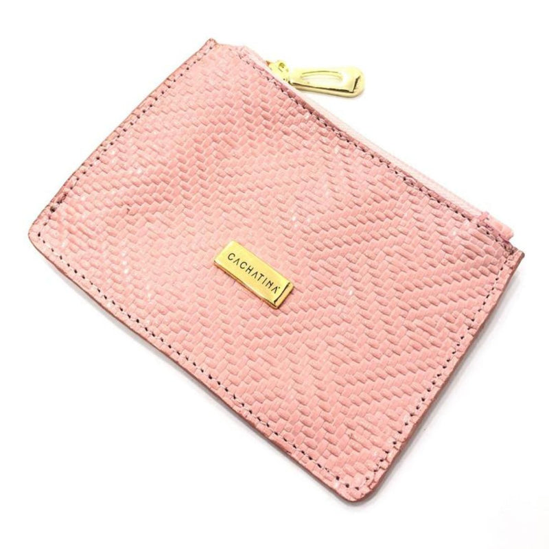 PORTA TARJETA CACHATINA - EGO - CUERO DEJAVU ROSA