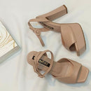 CALZADO CACHATINA - PLA 30 MUJER - GRECIA - CUERO TAUPE - TACON 12.5 CM