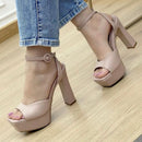 CALZADO CACHATINA - PLA 30 MUJER - GRECIA - CUERO TAUPE - TACON 12.5 CM