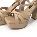 CALZADO CACHATINA - PLA 30 MUJER - NAGORE - CUERO TAUPE - TACON 12.5 CM