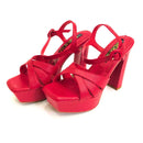 CALZADO CACHATINA - PLA 30 MUJER - NAGORE - CUERO ROJO - TACON 12.5 CM