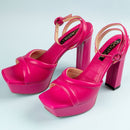 CALZADO CACHATINA - PLA 30 MUJER - LETONIA - CUERO FUCSIA - TACON 12.5 CM