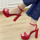 CALZADO CACHATINA - PLA 30 MUJER - LIBERIA - CUERO ROJO - TACON 12.5 CM