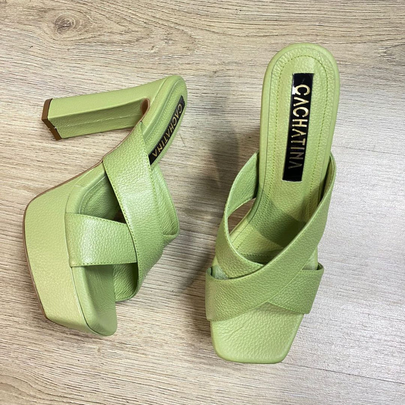 CALZADO CACHATINA - PLA 30 MUJER - COLTEN - CUERO ALOE - TACON 12.5 CM