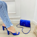 BOLSO CACHATINA - NAELA BAG - CUERO AZUL PRINCESA