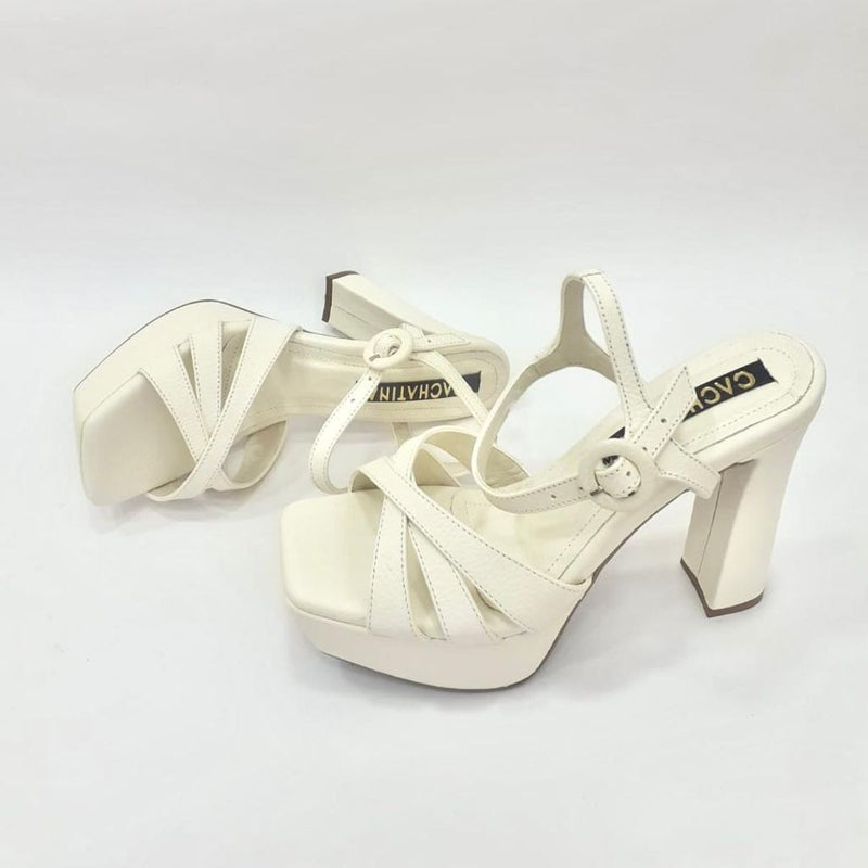 CALZADO CACHATINA - PLA 30 MUJER - NAGORE - CUERO TALCO - TACON 12.5 CM