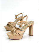 PLATAFORMA CORAL - CONFECCION CAPUCHINO - PLA 30 MUJER  - TACON 12.5 CM