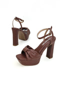 PLATAFORMA CANDY - PLA 30 MUJER - CUERO CHOCOLATE - TACON 12.5 CM