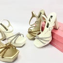 CALZADO CACHATINA - PLA 30 MUJER - PLAYENY - CUERO DORADO - TACON 12.5 CM